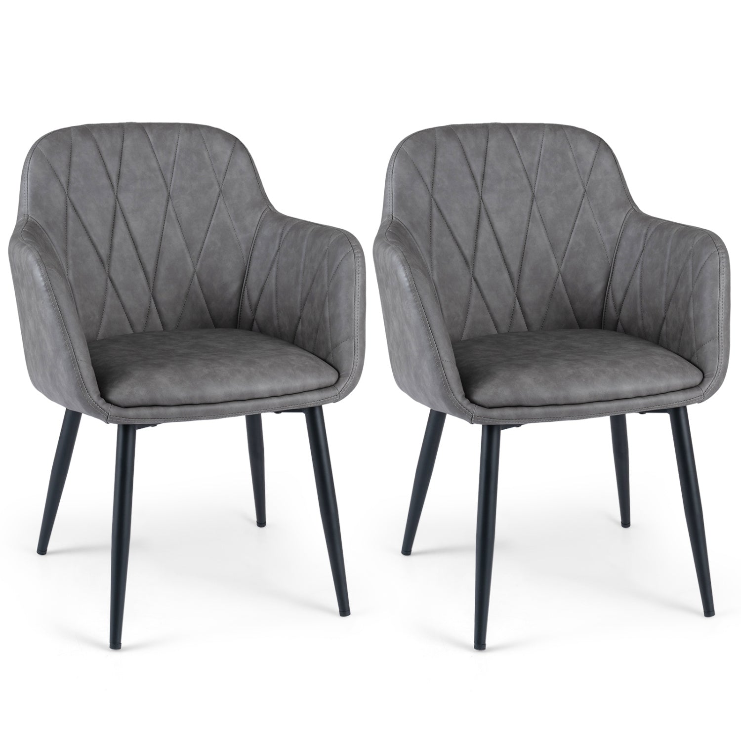 Upholstered gray dining chairs 2-pack with curved backs DirectDeals on Tampa Home & Garden Store