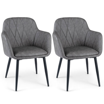 Upholstered gray dining chairs 2-pack with curved backs DirectDeals on Tampa Home & Garden Store