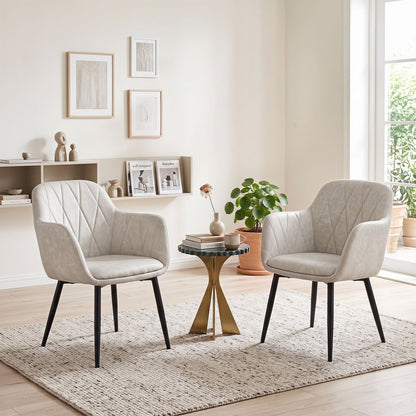 Upholstered dining chairs set of 2 with curved backs in light gray fabric DirectDeals on Tampa Home & Garden Store