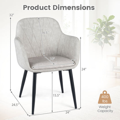 Upholstered dining chairs set of 2 with curved backs in light gray fabric DirectDeals on Tampa Home & Garden Store