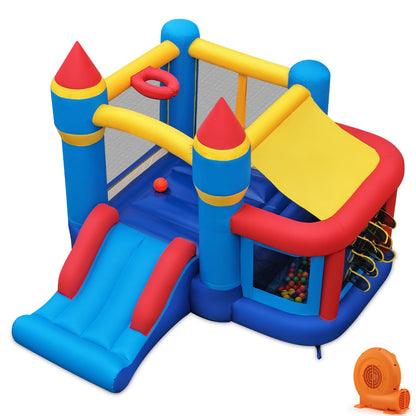 Inflatable Bounce House DirectDeals with slide and ball pit in blue and yellow 550W blower on Tampa Home & Garden Store