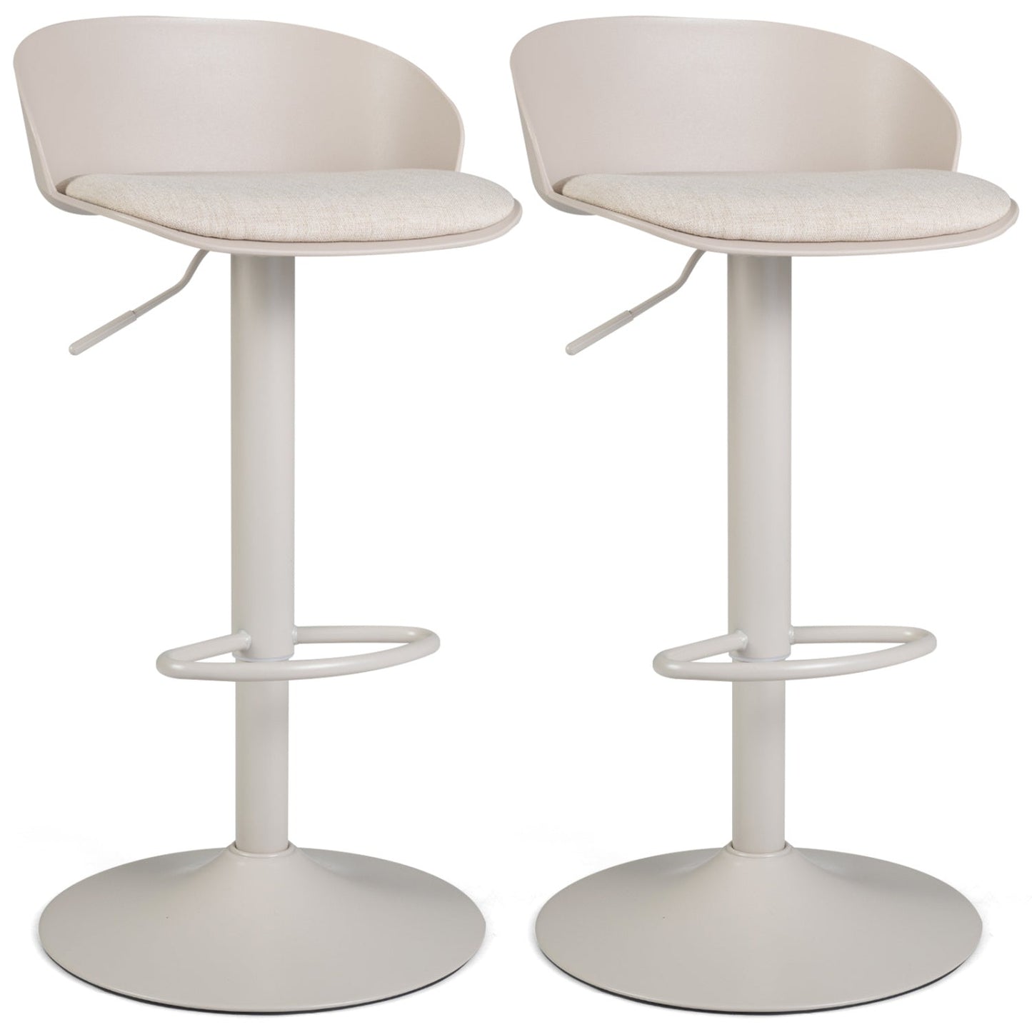 DirectDeals Adjustable Swivel Bar Stools with Back & Footrest, set of 2 in cream on Tampa Home & Garden Store