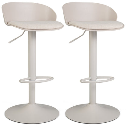 DirectDeals Adjustable Swivel Bar Stools with Back & Footrest, set of 2 in cream on Tampa Home & Garden Store