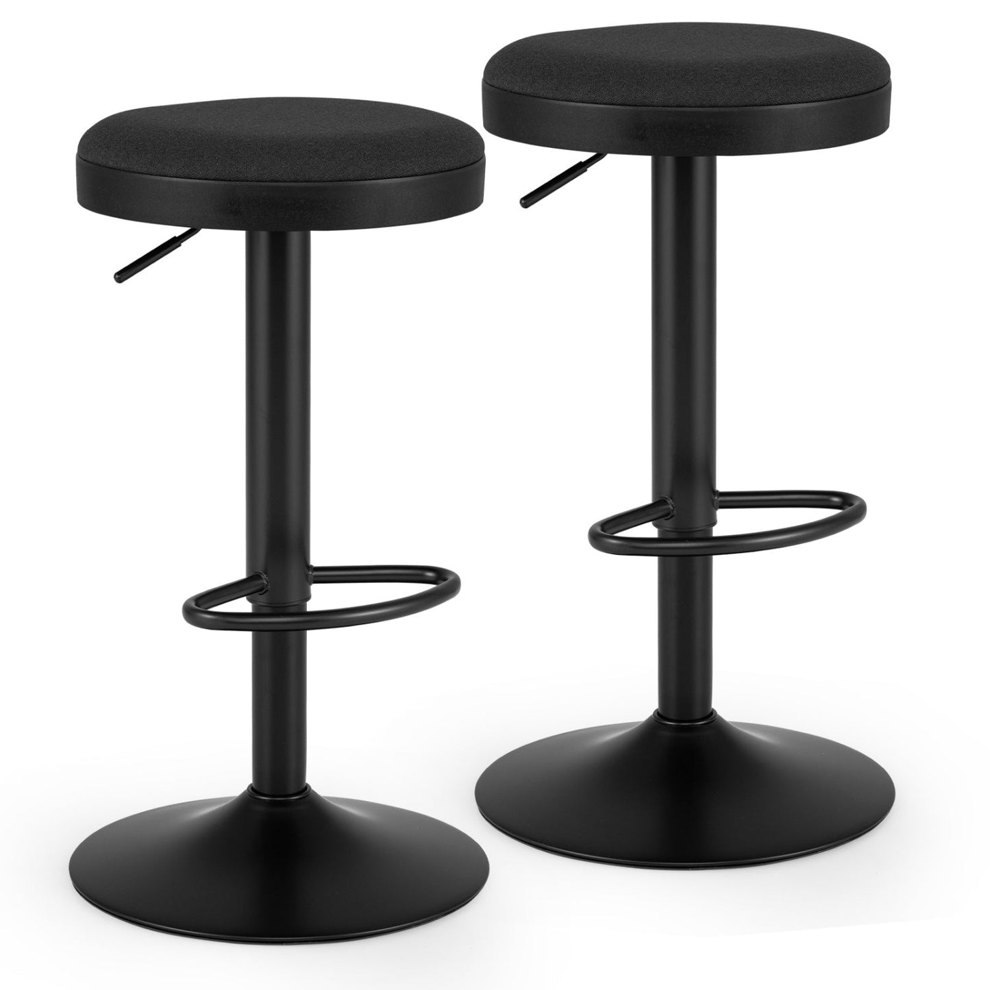 Adjustable bar stools set of 2 with padded black seats and footrests, DirectDeals on Tampa Home & Garden Store