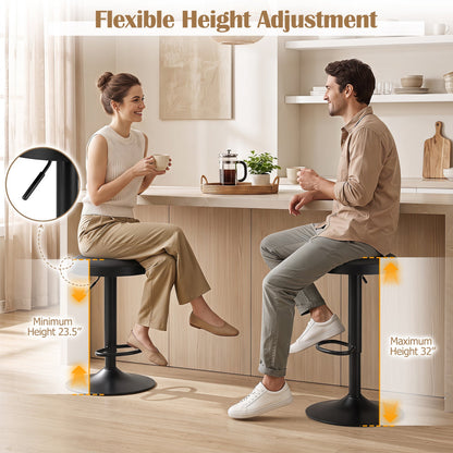 DirectDeals Adjustable Bar Stools, padded seats, black bases, set of 2, height 23.5–32 in on Tampa Home & Garden Store