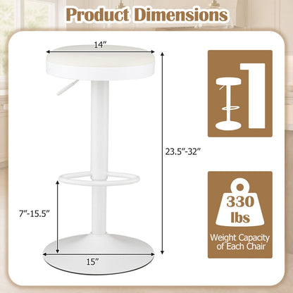 Bar stools set of 2 with padded white seats, adjustable height 23.5–32 in, DirectDeals on Tampa Home & Garden Store