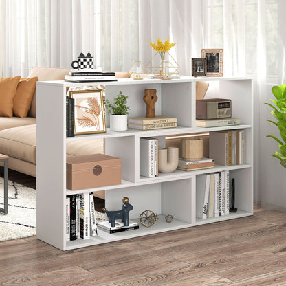 Geometric bookcase set, white with 3 open shelves and anti-tip safety by DirectDeals on Tampa Home & Garden Store