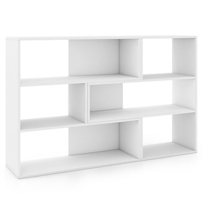 Bookcase DirectDeals Geometric Bookshelf Set with 3 open shelves in white anti-tip design on Tampa Home & Garden Store