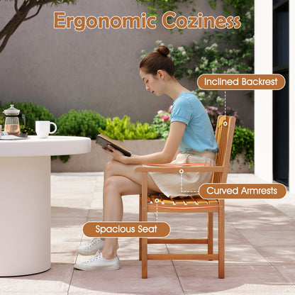 5-Piece Acacia Wood Patio Dining Set for 4 by DirectDeals with Umbrella Hole, natural finish on Tampa Home & Garden Store