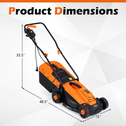 DirectDeals 13-Inch corded electric lawn mower 3-position height adjustment orange/black on Tampa Home & Garden Store