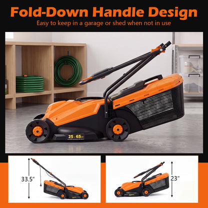 DirectDeals 13-Inch corded electric lawn mower with 3-position height adjustment orange/black on Tampa Home & Garden Store