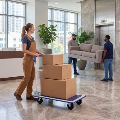 Folding Platform Hand Truck 4-wheel DirectDeals, 330 lb capacity, carrying boxes on Tampa Home & Garden Store
