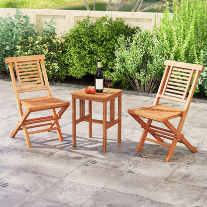 Teak wood folding patio dining chairs set of 2 DirectDeals outdoor foldable on Tampa Home & Garden Store