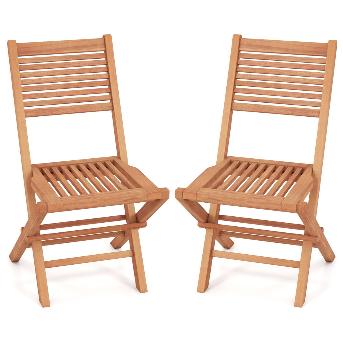 Teak Wood Folding Patio Dining Chairs DirectDeals set of 2 on Tampa Home & Garden Store