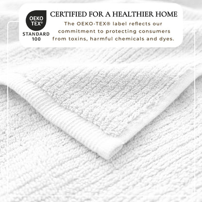 Turkish Cotton Ribbed Bath Towel Set and 6 Pieces