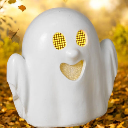 Fantasma de Halloween con ojos digitales en movimiento