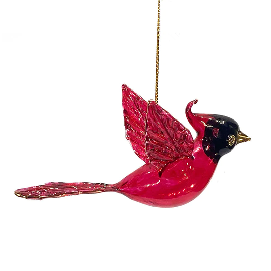 Blown Glass Cardinal with Gold Accents - Ornament - Tampa Home & Garden Store