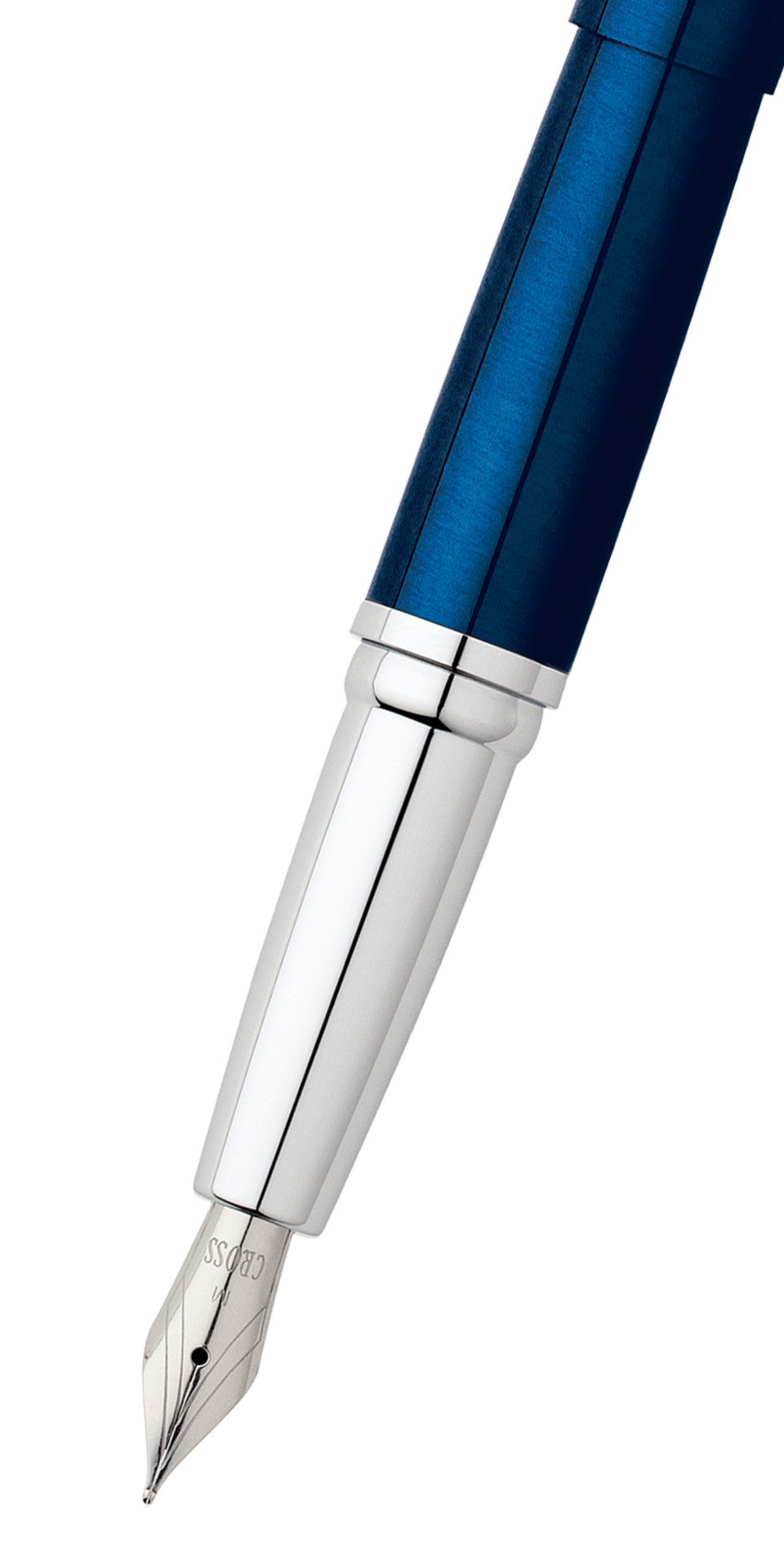 ATX Translucent Blue Lacquer Fountain Pen with stainless steel medium nib, Cross branding on Tampa Home & Garden Store