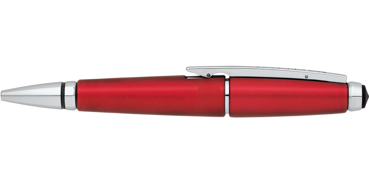 Edge Red Gel Rollerball Pen by A.T. Cross with chrome clip and red metallic body on Tampa Home & Garden Store