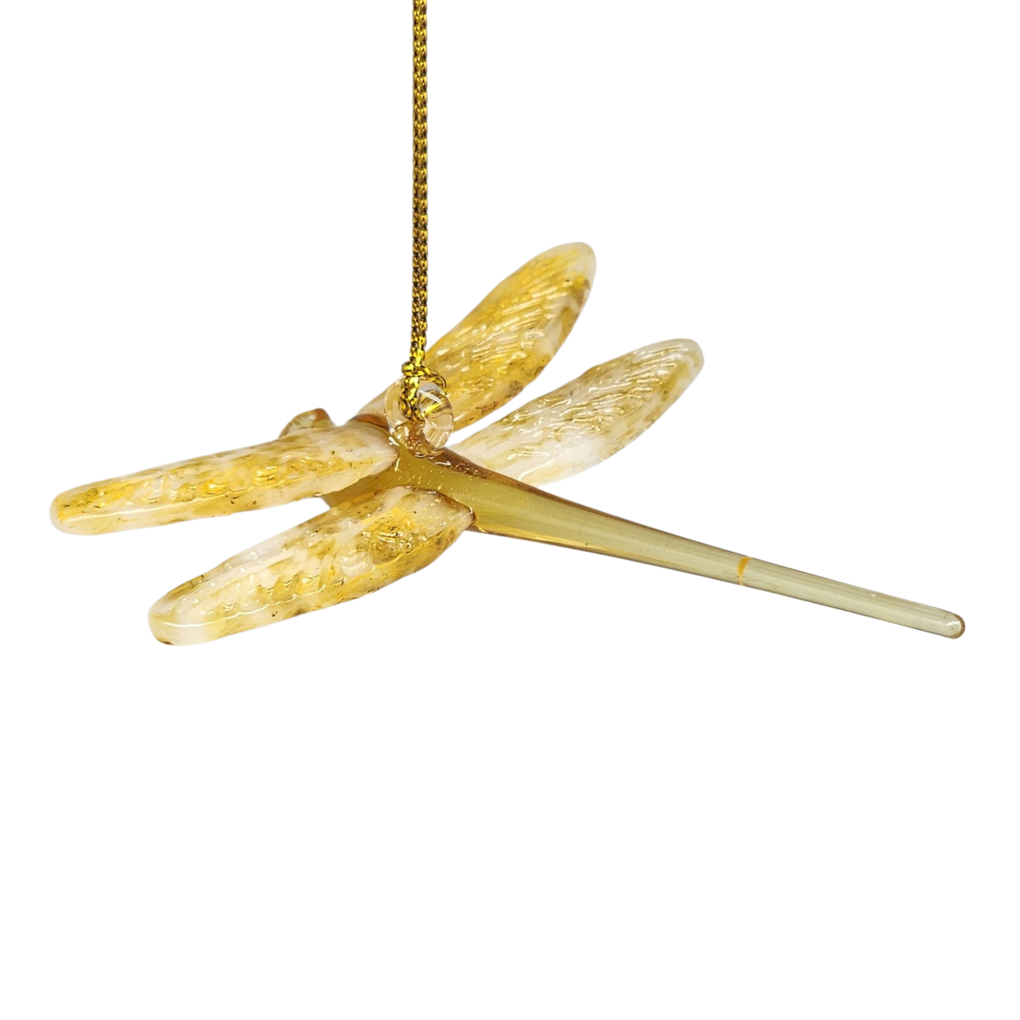 Adorno de libélula de cristal egipcio - Amarillo