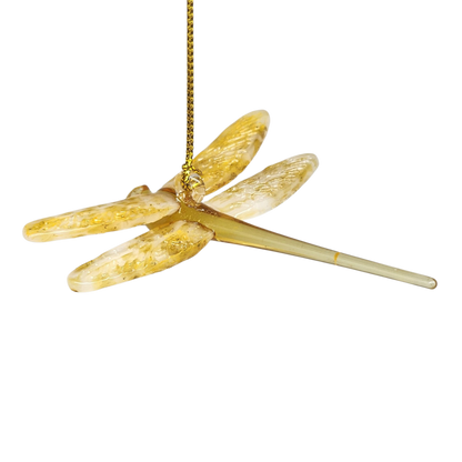 Adorno de libélula de cristal egipcio - Amarillo