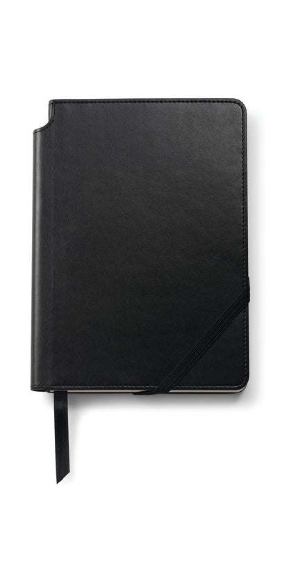 A.T. Cross Medium Classic Black Journal with black leather cover and elastic band on Tampa Home & Garden Store