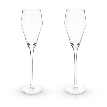 Raye Angled Crystal Prosecco Glasses Set of 2