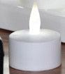 USB rechargeable flameless tea light candle, white plastic with yellow LED flame, 1-piece on Tampa Home & Garden Store