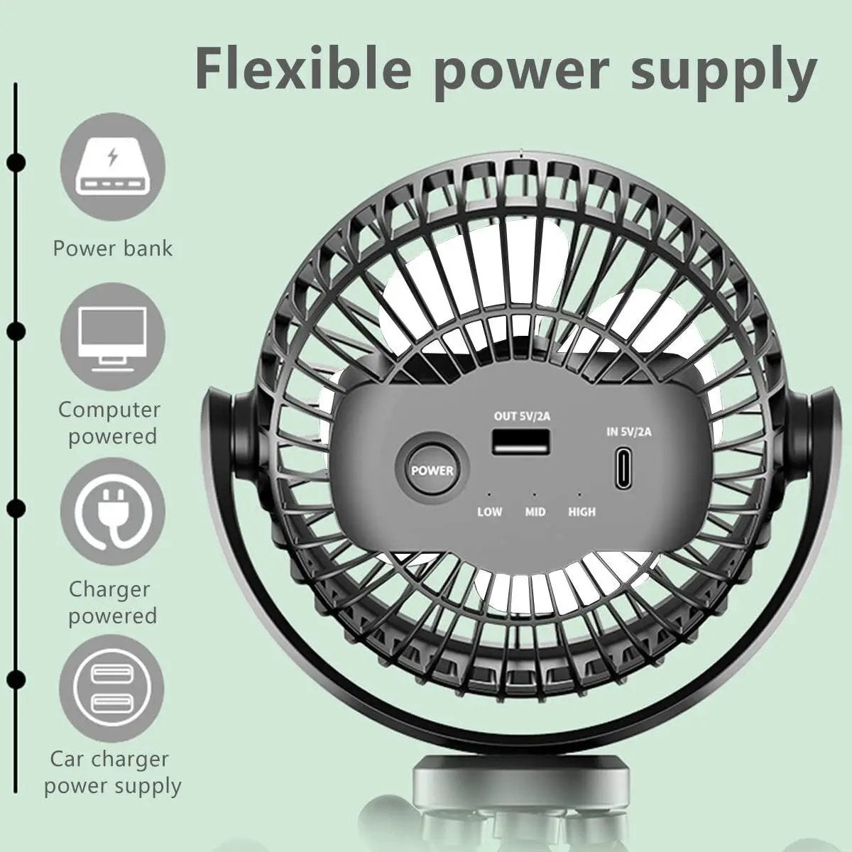 USB Desktop Folding Fan for Stroller and Desk
