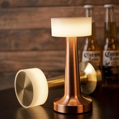 Stevvex USB dimming copper desk lamp with white frosted shade for bedside on Tampa Home & Garden Store