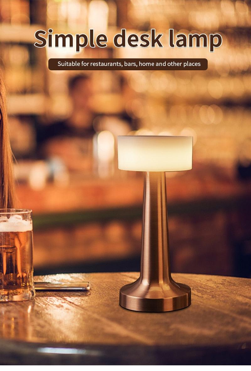 Stevvex USB dimming desk lamp with brushed metal base on Tampa Home & Garden Store