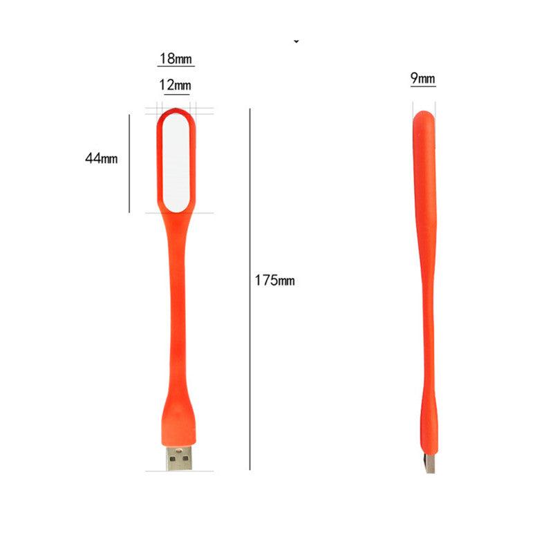 Stevvex USB LED desk lamp with orange flexible telescopic neck, foldable plug-in light on Tampa Home & Garden Store