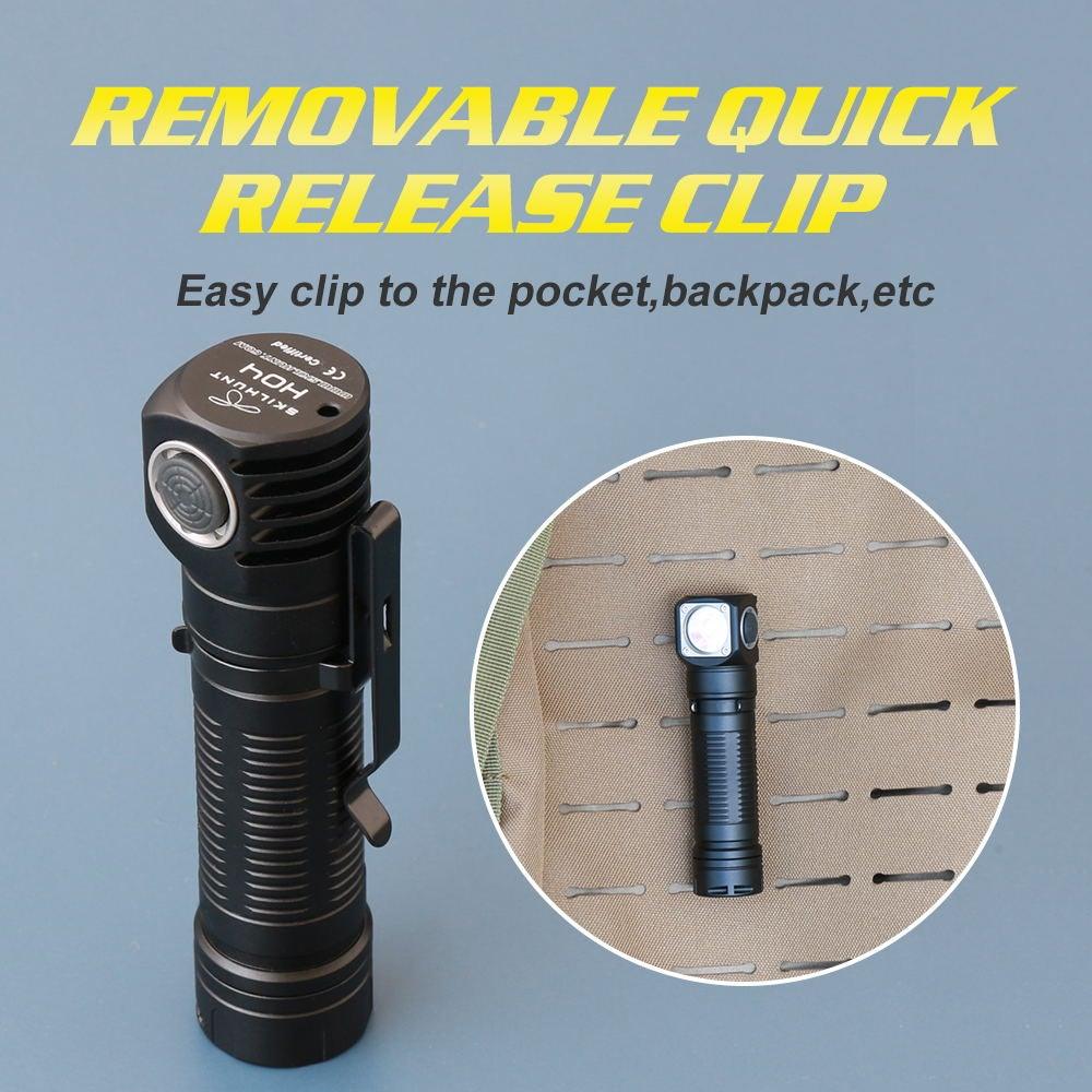 Stevvex USB rechargeable tactical flashlight with CREE LED, adjustable beam, pocket clip on Tampa Home & Garden Store