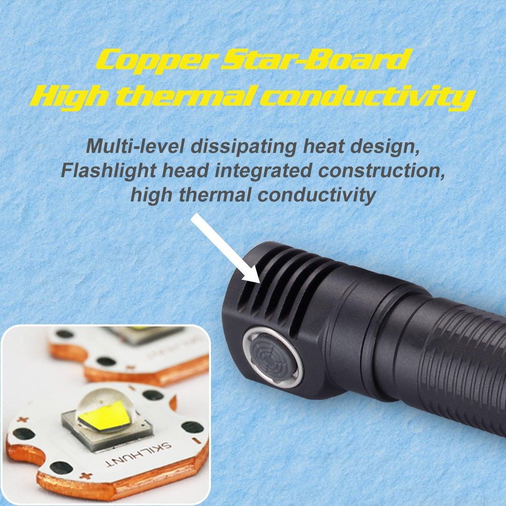 Stevvex USB rechargeable LED flashlight with CREE LED, black tactical flashlight on Tampa Home & Garden Store
