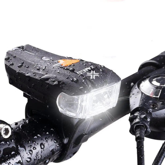 USB rechargeable bike headlight Stevvex with 2 LEDs front handlebar light black compact design on Tampa Home & Garden Store