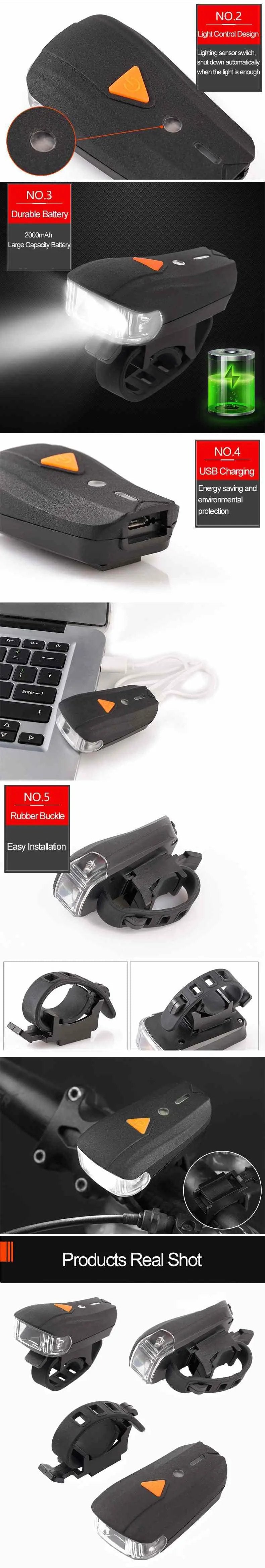 USB Rechargeable Bike Headlight and Back Light