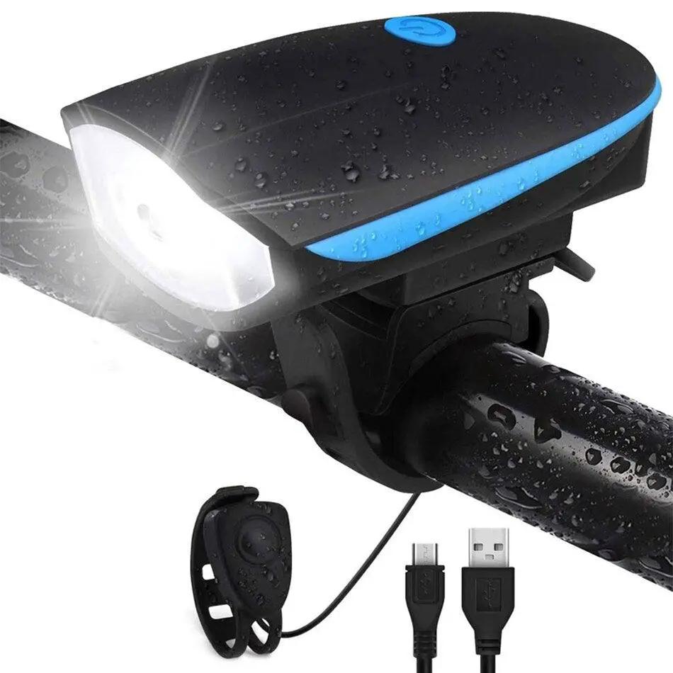 Usb Rechargeable Led Bike Front Light With Horn