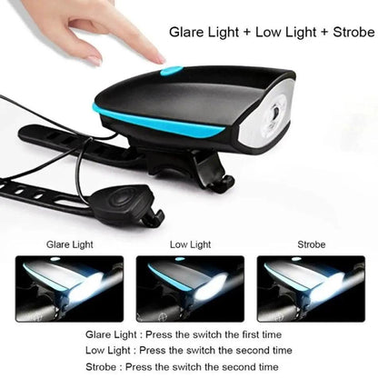 Usb Rechargeable Led Bike Front Light With Horn