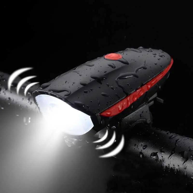 Usb Rechargeable Led Bike Front Light With Horn