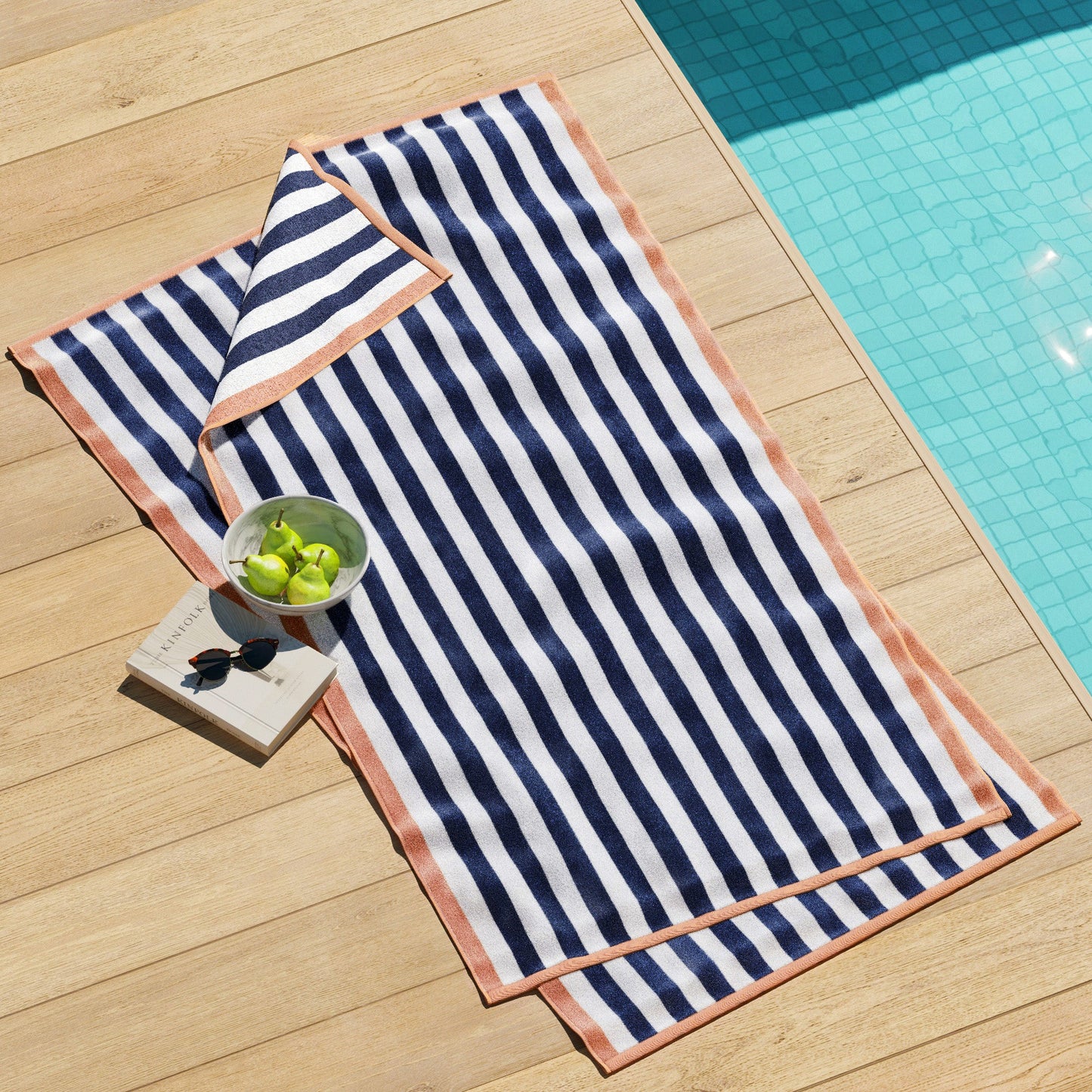 Cabana Cotton Beach Towel and Striped Border