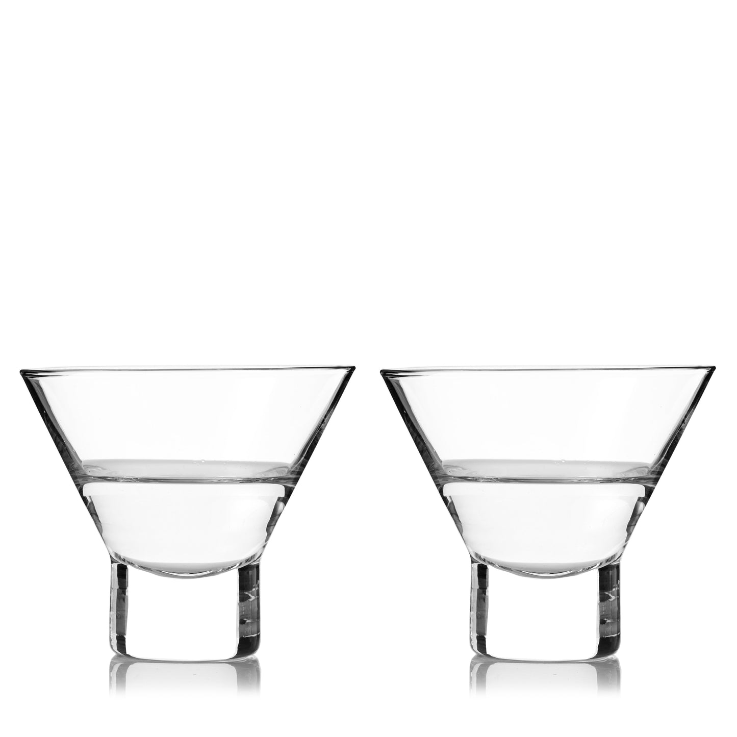 Crystal Stemless Martini Glasses Set of Two