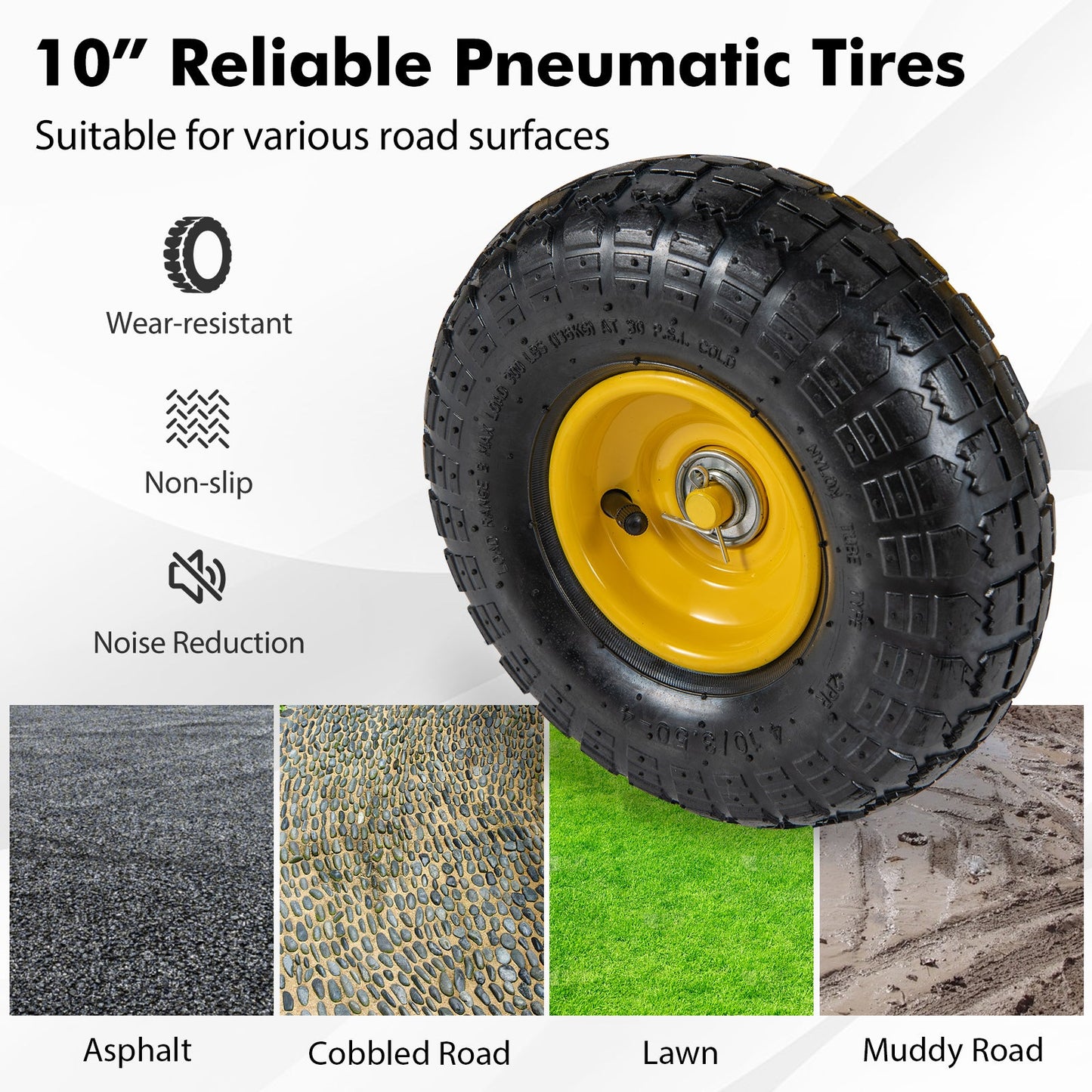 Utility Garden Wagon with 4 Removable Side Panels and 900/1200 LBS Load Capacity-43 X21 X 36 Inch