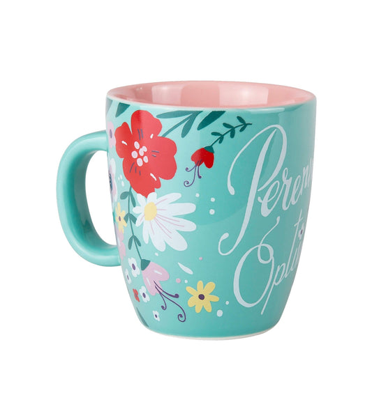 Mug incurvé en céramique « Optimiste invétéré »