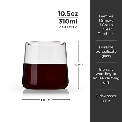 Aurora Multicolor Cocktail Glassware Set of 4