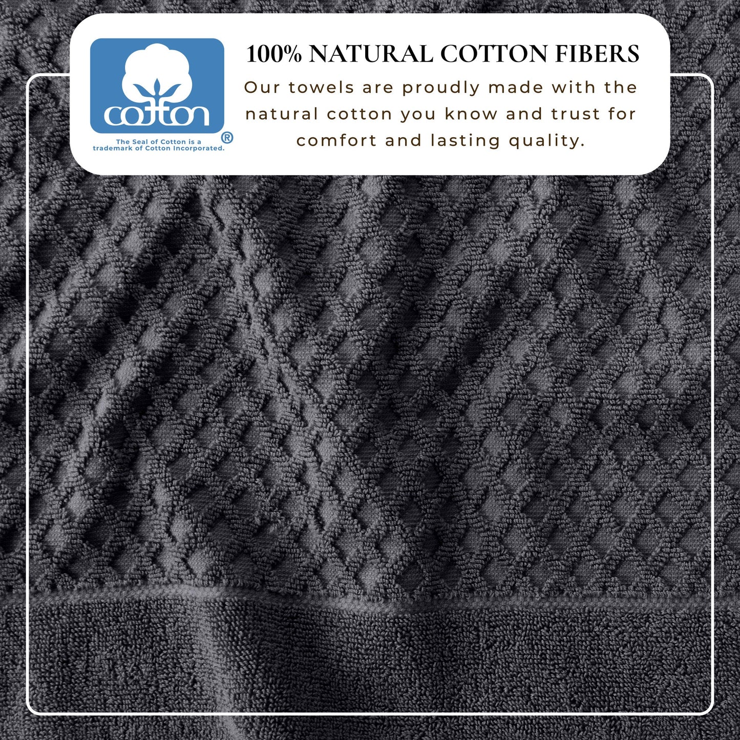 Cotton Diamond Waffle Weave Bath Towel Set
