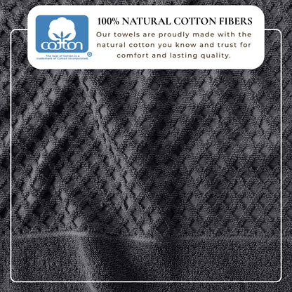 Cotton Diamond Waffle Weave Bath Towel Set