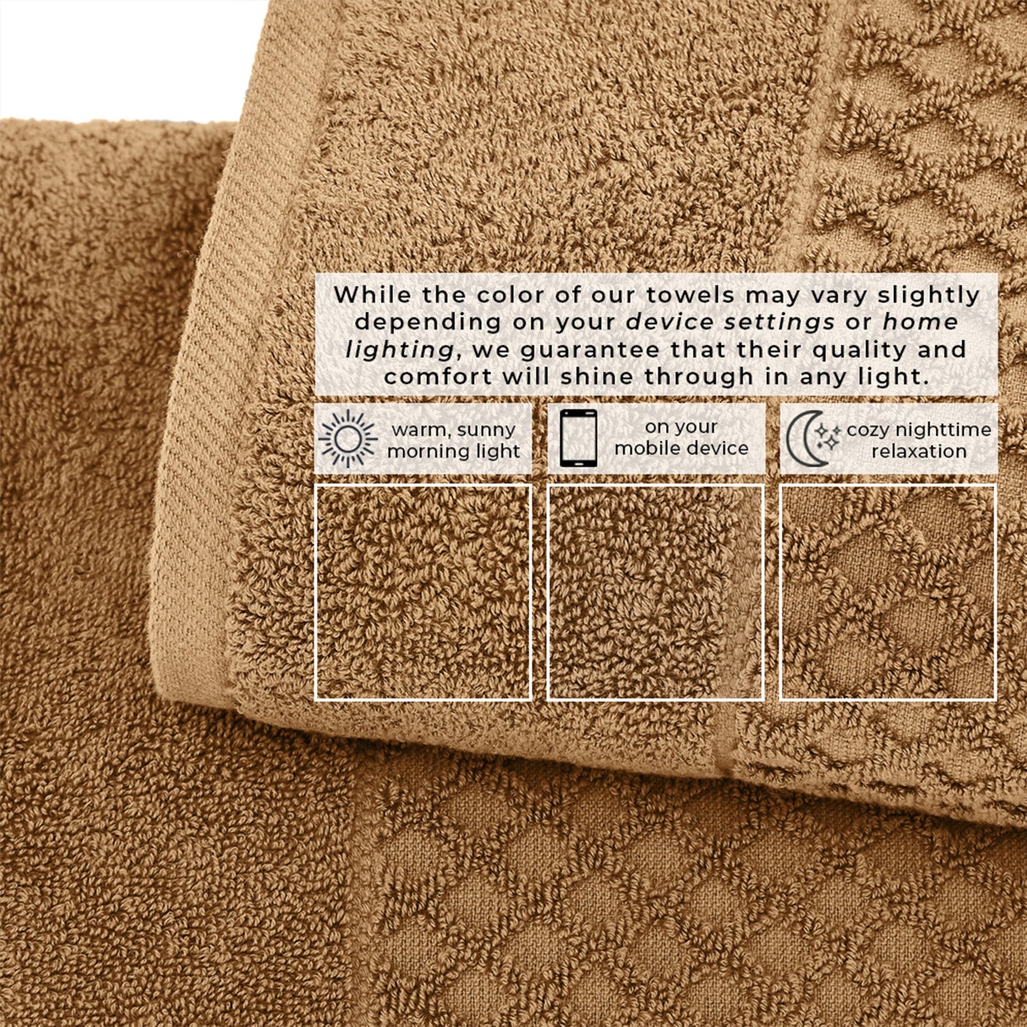 Cotton Diamond Waffle Weave Bath Towel Set