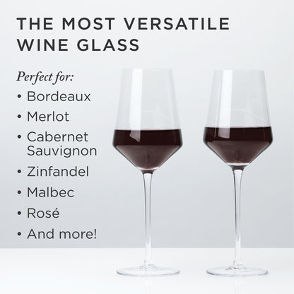 Raye Angled Crystal Wine Glass and Decanter Set