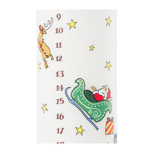 Santa's Sleigh Advent Pillar Candle - Tampa Home & Garden Store