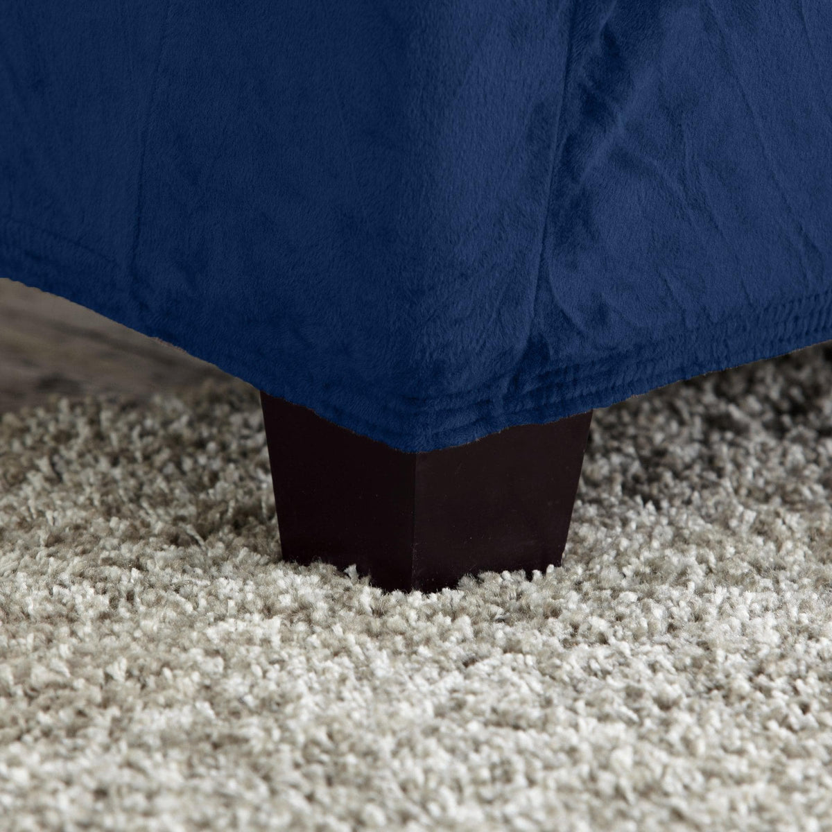 Velvet stretch slipcover Gale Collection navy blue by Great Bay Home on Tampa Home & Garden Store